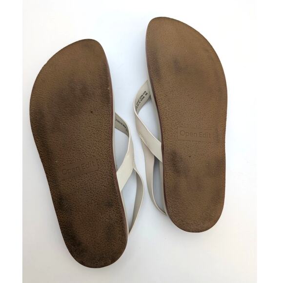 Open Edit Delphi Thong Sandal Women's Adjustable Ivory Cream Size US9M EU39.5 - Picture 12 of 12